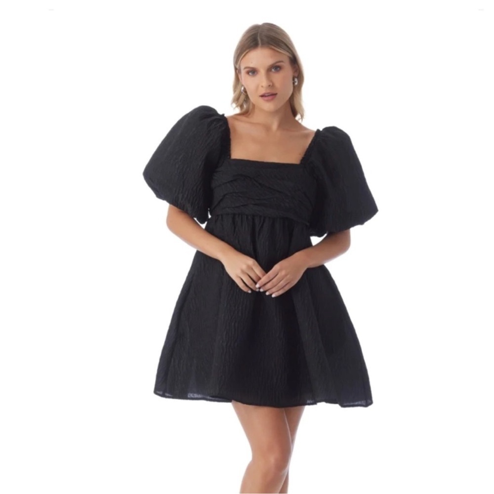 CROSBY by Mollie Burch Black Puff Sleeve Dress